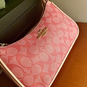 Coach Fuchsia Shoulder Bag with Chain Detail